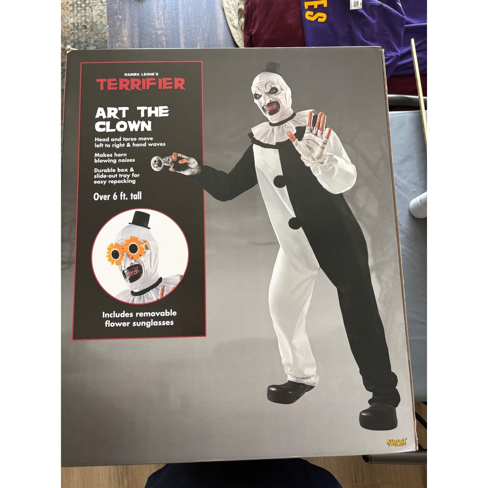 Spirit Halloween Terrifier Art the Clown Life Size 6.2ft Animatronic Prop Horror